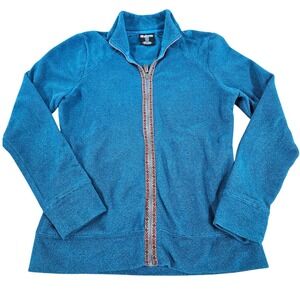 Sherpa Adventure Gear Teal Blue Full Zip Fleece Jacket Womens Medium